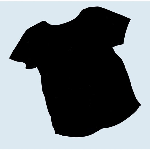 FREE PEOPLE Black Velvet Sheer Detail Baby Doll T Shirt Tee Top Size Small - Picture 4 of 6